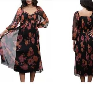 Floral pleated 70s dress DR 2